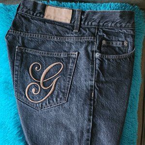 TOM FORD FOR GUCCI - AUTHENTIC, RARE, AND VINTAGE CURSIVE "G" BLACK JEAN SHORTS